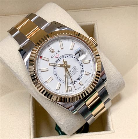 rolex sky dweller two tone gold|rolex sky dweller 326933.